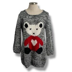 GD Golden Days Women's Teddy Bear Sweater Tunic Length Size S/M Novelty Knit